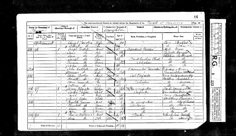 Rippington (Mary Ann) 1861 Census